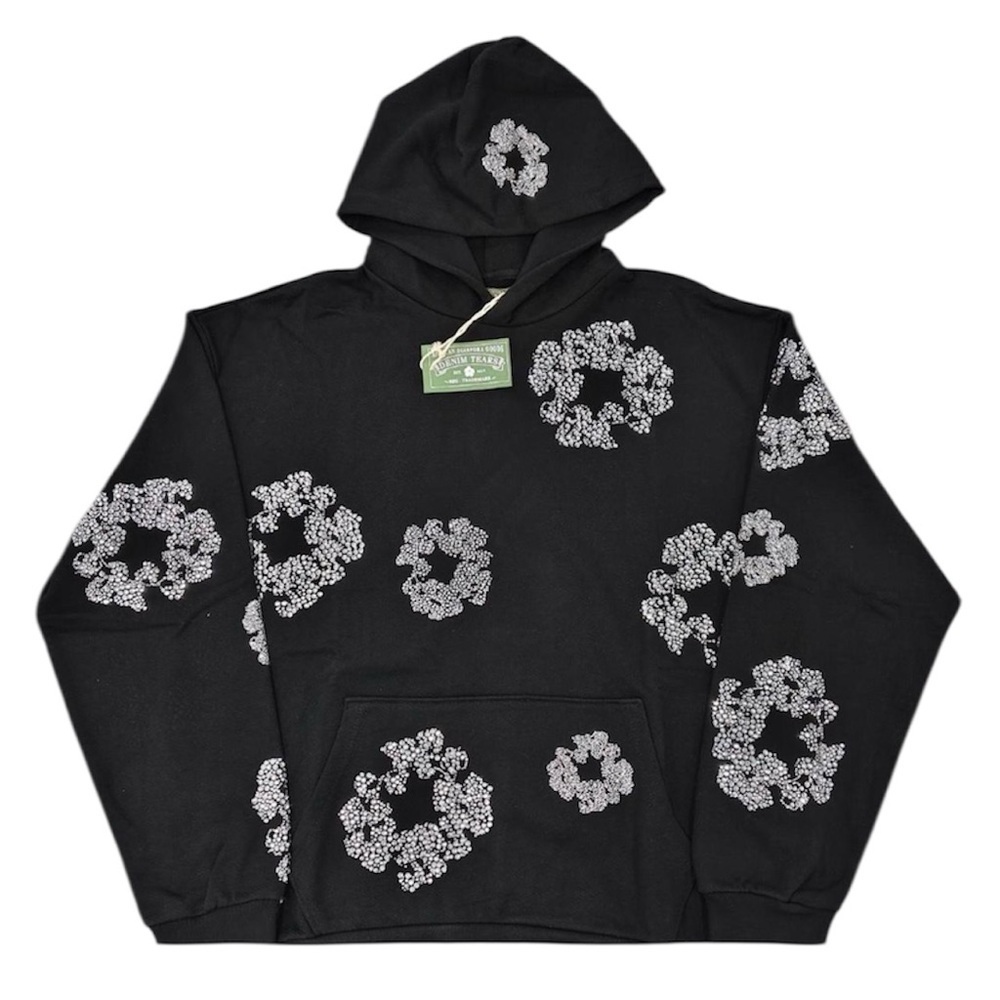 Denim Tears Swarovski Cotton Wreath Hoodie Black Size L | New w/ Tags